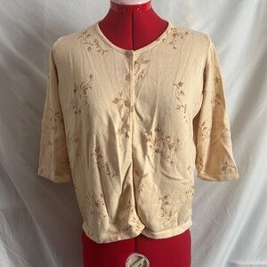 Floral Cream Cardigan Sweater